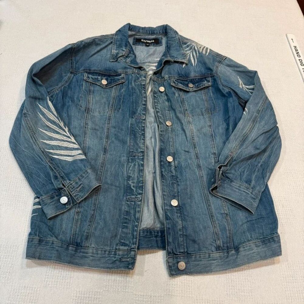 Express Jean Jacket with Embroidered Detail Size M/L